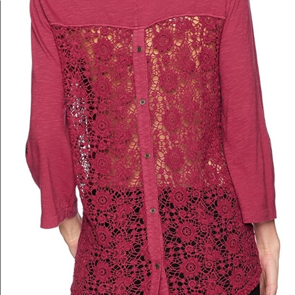 Jag Jeans Crocheted Back Top, S